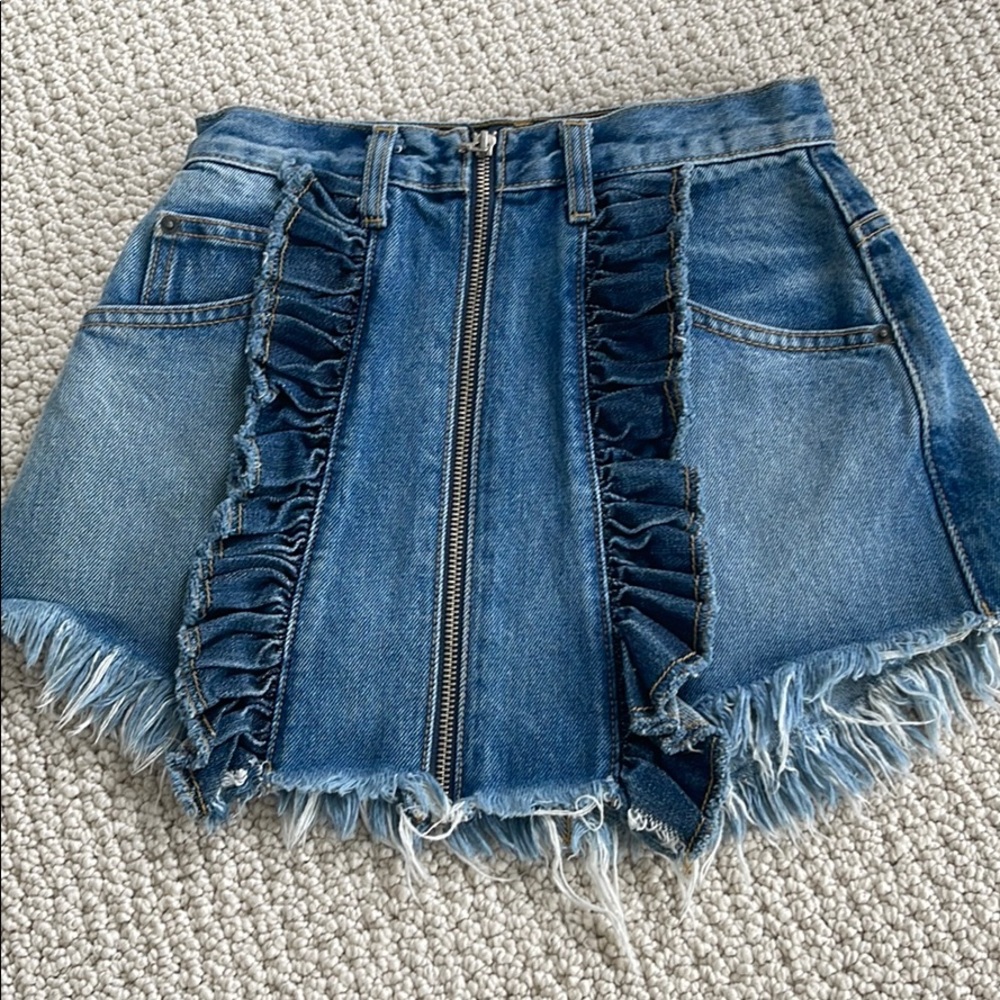 LF Denim Ruffle Skirt - Carmar Denim